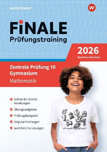 Buchcover und Innenansicht für das Buch: FiNALE Prüfungstraining Zentrale Prüfung 10. Gymnasium Nordrhein-Westfalen. Mathematik 2026