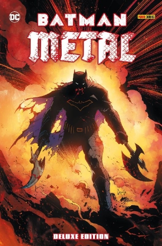 Buchcover und Innenansicht für das Buch: Death of Hawkman 1-6, Dark Days: The Forge 1, Dark Days: The Casting 1, Dark Nights: Metal 1-6, Teen Titans 12, Nightwing 29, Batman: The Red Death 1, Batman: The Murder Machine 1, Batman: The Dawnbreaker 1, Batman: The Drowned 1, Suicide Squad 26, u.a.