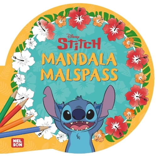 Buchcover und Innenansicht für das Buch: Disney Kreative Beschäftigung: Stitch: Mandala-Malspaß