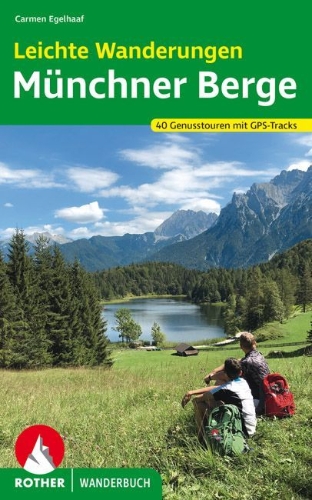 Buchcover und Innenansicht für das Buch: Leichte Wanderungen Münchner Berge