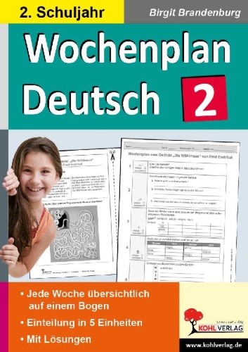 Buchcover und Innenansicht für das Buch: Wochenplan Deutsch 2. Schuljahr