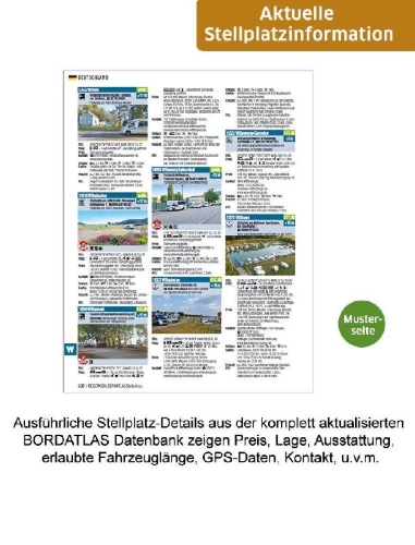 Buchcover und Innenansicht für das Buch: Bordatlas Stellplatzführer 2026