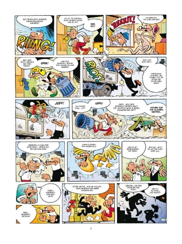 Buchcover und Innenansicht für das Buch: Mortadelo y Filemon: A la caza del cuadro