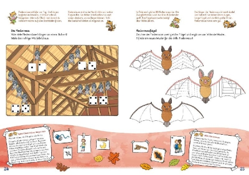 Buchcover und Innenansicht für das Buch: Österreich entdecken mit Teo und Tia - Tiere