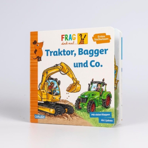 Buchcover und Innenansicht für das Buch: Frag doch mal ... die Maus: Traktor, Bagger und Co.
