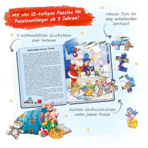 Buchcover und Innenansicht für das Buch: Trötsch Puzzlebuch Weihnachten
