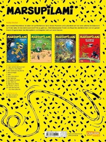 Buchcover und Innenansicht für das Buch: Marsupilami 25 - Sur la piste du Marsupilami