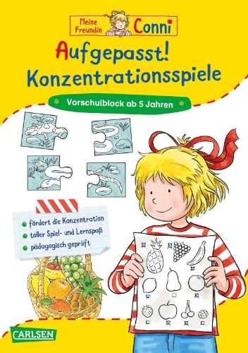Buchcover und Innenansicht für das Buch: Aufgepasst! Konzentrationsspiele