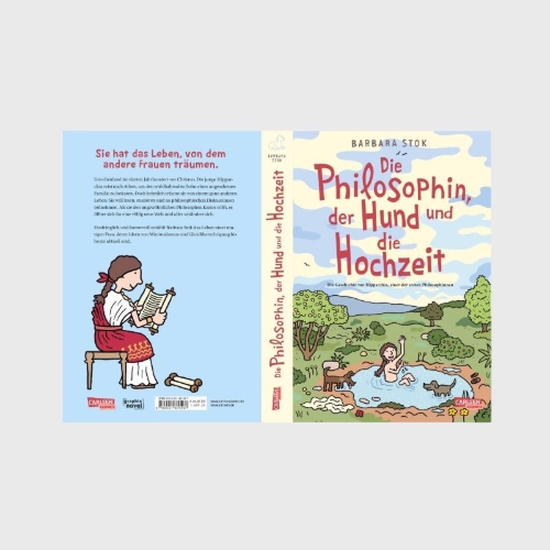 Buchcover und Innenansicht für das Buch: De filosoof, de hond en de bruiloft