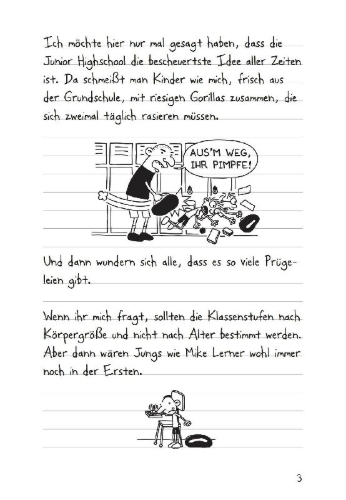 Buchcover und Innenansicht für das Buch: Diary of a Wimpy Kid