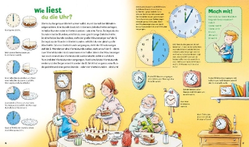 Buchcover und Innenansicht für das Buch: WAS IST WAS Junior Band 29. Uhr und Zeit verstehen