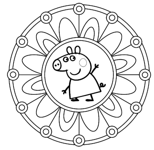 Buchcover und Innenansicht für das Buch: Peppa Wutz Ausmalbilder: MANDALA Malspaß