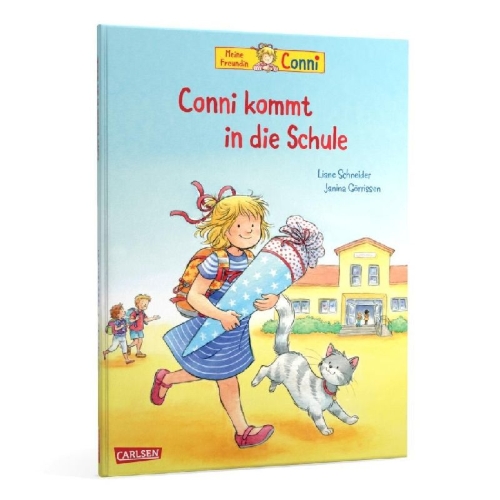 Buchcover und Innenansicht für das Buch: Conni-Bilderbücher: Conni kommt in die Schule (Neuausgabe)