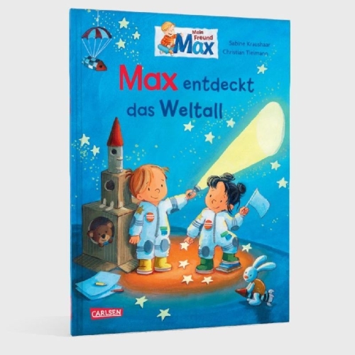 Buchcover und Innenansicht für das Buch: Max-Bilderbücher: Max entdeckt das Weltall
