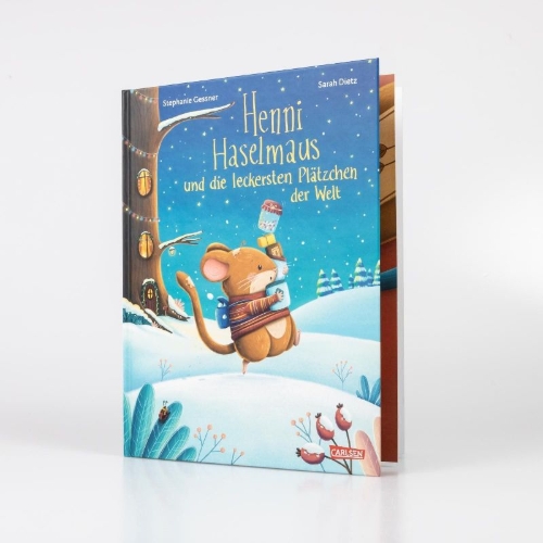 Buchcover und Innenansicht für das Buch: Henni Haselmaus und die leckersten Plätzchen der Welt
