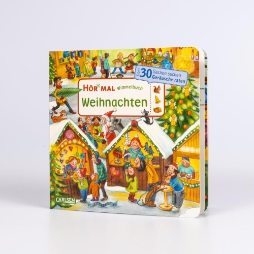 Buchcover und Innenansicht für das Buch: Hör mal (Soundbuch): Wimmelbuch: Weihnachten