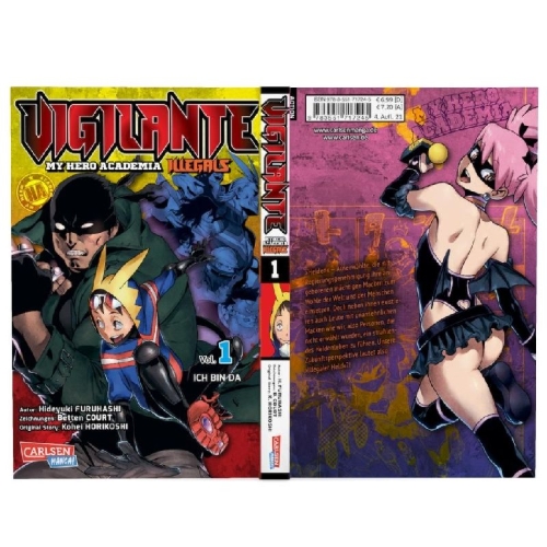 Buchcover und Innenansicht für das Buch: Vigilante: Boku no Hero Academia Illegals
