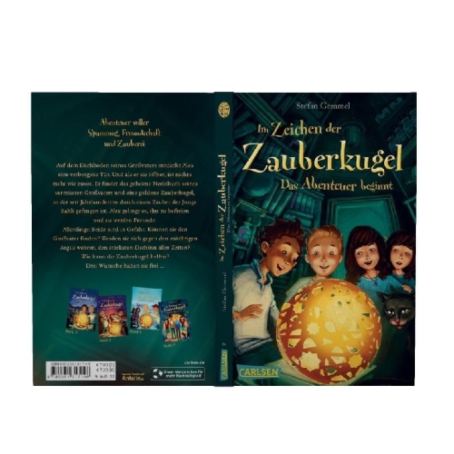 Buchcover und Innenansicht für das Buch: Im Zeichen der Zauberkugel 1: Das Abenteuer beginnt