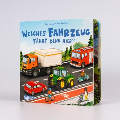 Buchcover und Innenansicht für das Buch: Welches Fahrzeug fährt denn hier?