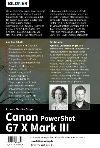 Buchcover und Innenansicht für das Buch: Canon PowerShot G7X Mark III