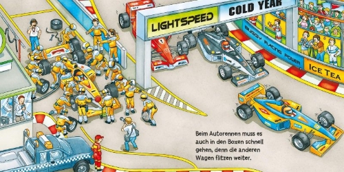 Buchcover und Innenansicht für das Buch: Buggy-Bücher: Mein Buggy-Wimmelbuch: Fahrzeuge