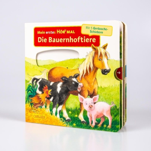 Buchcover und Innenansicht für das Buch: Mein erstes Hör mal (Soundbuch ab 1 Jahr): Die Bauernhoftiere