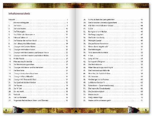 Buchcover und Innenansicht für das Buch: Das große Akkordeonbuch