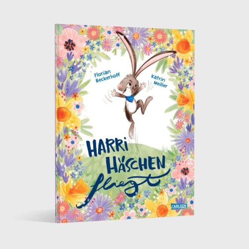 Buchcover und Innenansicht für das Buch: Harri Häschen fliegt