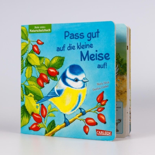 Buchcover und Innenansicht für das Buch: Pass gut auf die kleine Meise auf