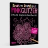 Buchcover und Innenansicht für das Buch: Kreative Kratzkunst: Pink Glitzer: Set mit 10 Kratzbildern, Anleitungsbuch und Holzstift