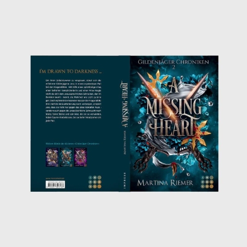 Buchcover und Innenansicht für das Buch: A Missing Heart (Gildenjäger Chroniken 2)