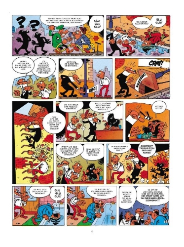 Buchcover und Innenansicht für das Buch: Mortadelo y Filemon: El caso del bacalao