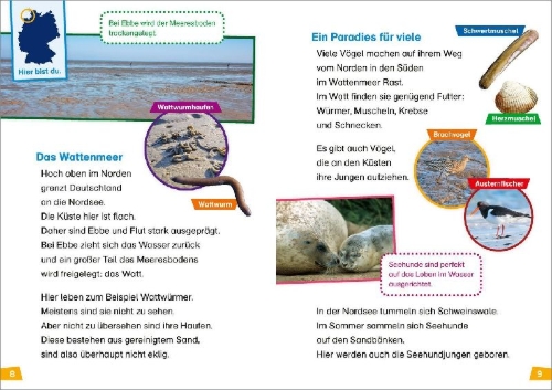 Buchcover und Innenansicht für das Buch: WAS IST WAS Erstes Lesen Band 21. Deutschland