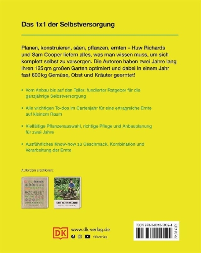 Buchcover und Innenansicht für das Buch: Selbstversorgung aus dem Garten