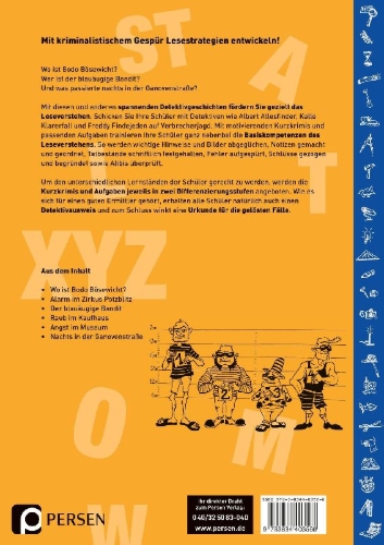 Buchcover und Innenansicht für das Buch: Dem Täter lesend auf der Spur
