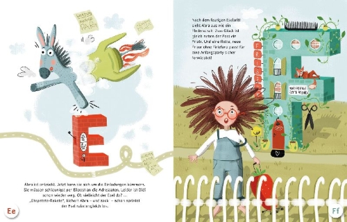 Buchcover und Innenansicht für das Buch: ABRA ZACK! Eine kunterbunte Reise durch das ABC