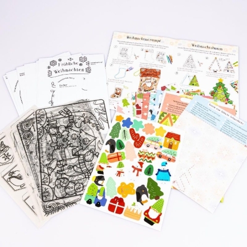 Buchcover und Innenansicht für das Buch: Bastelset für Kinder: Kreatives Bastelset: Weihnachten