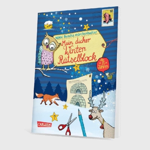 Buchcover und Innenansicht für das Buch: Mein dicker Winter-Rätselblock