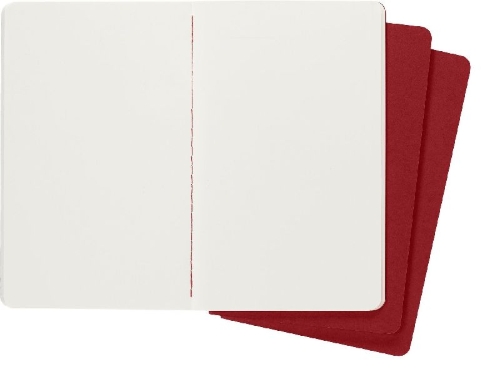 Buchcover und Innenansicht für das Buch: Moleskine Cahier Pocket Plain Red Cover L. 3er Pack