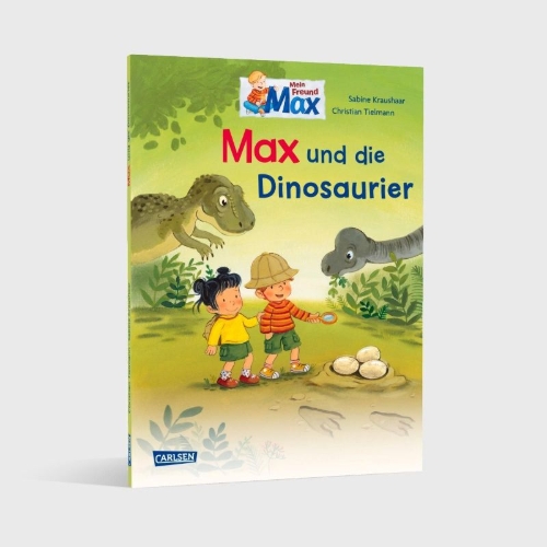 Buchcover und Innenansicht für das Buch: Max-Bilderbücher: Max und die Dinosaurier