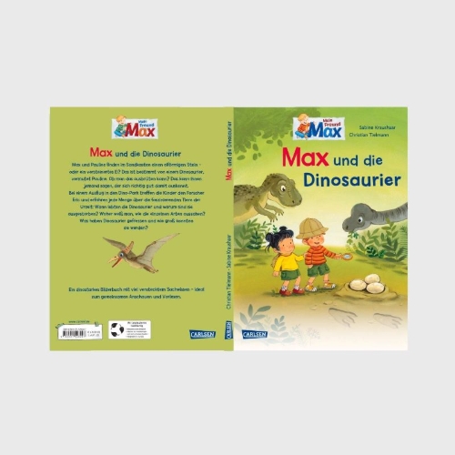 Buchcover und Innenansicht für das Buch: Max-Bilderbücher: Max und die Dinosaurier
