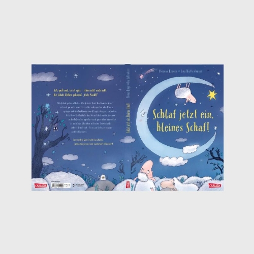 Buchcover und Innenansicht für das Buch: Schlaf jetzt ein, kleines Schaf!