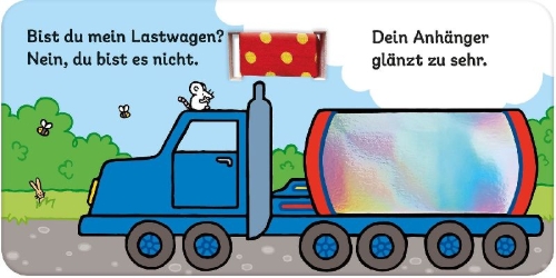 Buchcover und Innenansicht für das Buch: Babys Buggy-Fühlbuch: Bist du mein Lastwagen?