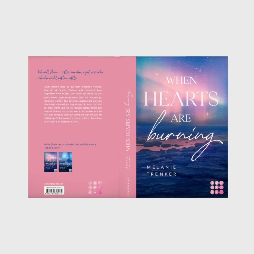 Buchcover und Innenansicht für das Buch: When Hearts Are Burning (Iceland Love 1)
