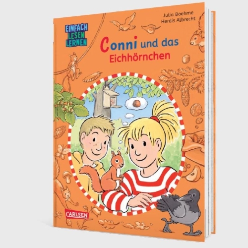 Buchcover und Innenansicht für das Buch: Lesen lernen mit Conni: Conni und das Eichhörnchen