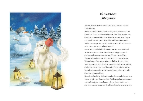 Buchcover und Innenansicht für das Buch: Bald ist Weihnachten, Stanislaus - 24 Adventabenteuer mit dem Christkindpony