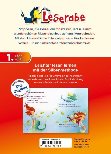 Buchcover und Innenansicht für das Buch: Pimpinella Meerprinzessin und der Delfin - Leserabe 1. Klasse - Erstlesebuch für Kinder ab 6 Jahren