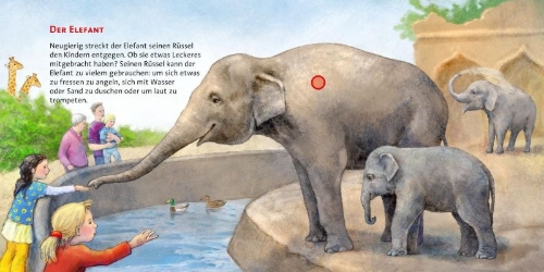 Buchcover und Innenansicht für das Buch: Hör mal (Soundbuch): Im Zoo