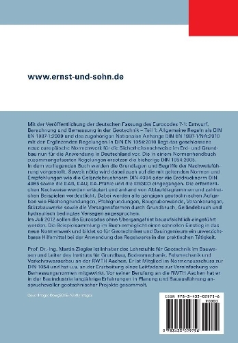 Buchcover und Innenansicht für das Buch: Geotechnische Nachweise nach EC 7 und DIN 1054