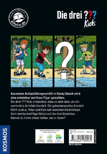 Buchcover und Innenansicht für das Buch: Die drei ??? Kids Dein Fall, Gefährliche Fährten